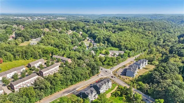 an aerial view of a city