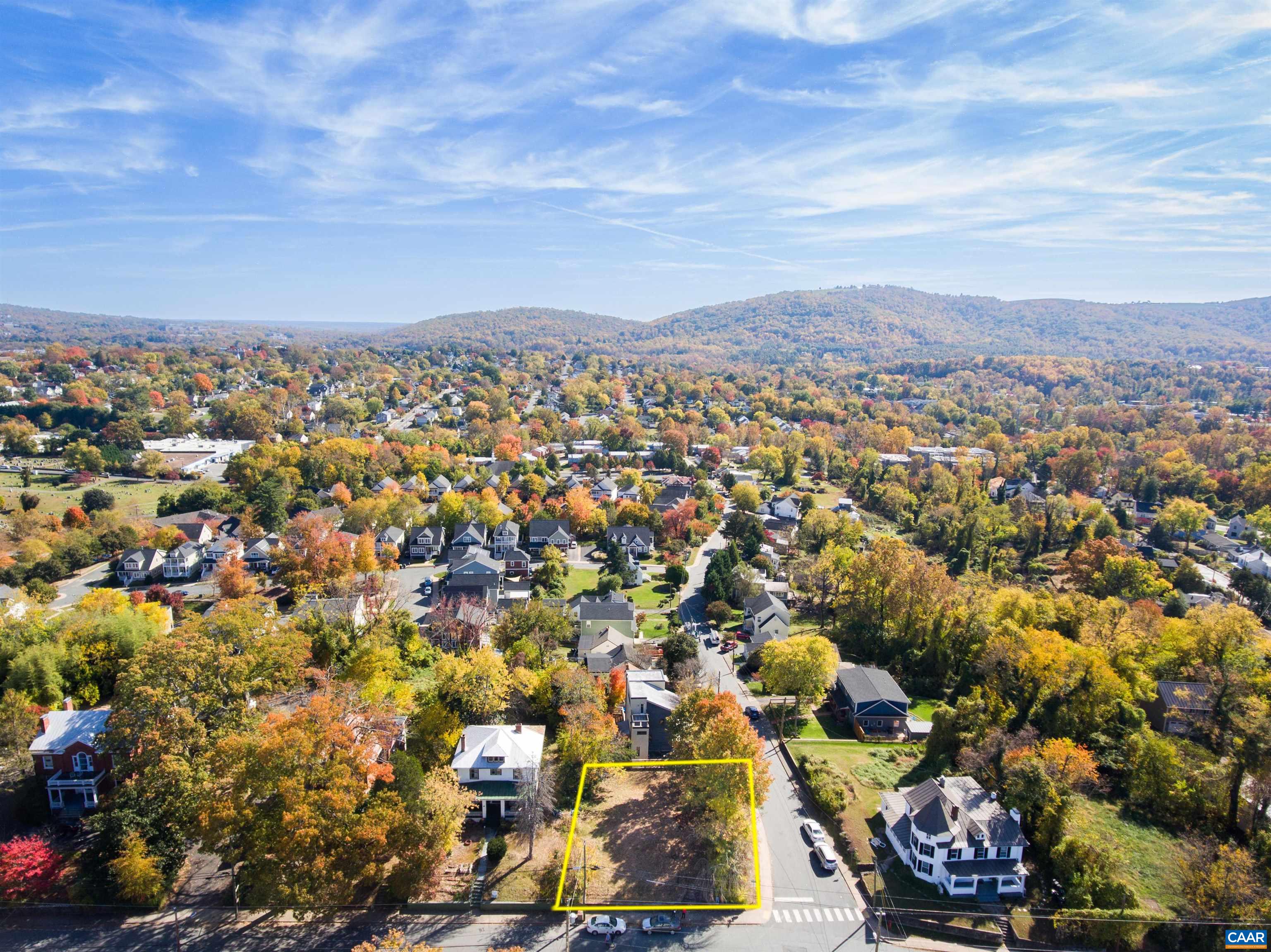 an aerial view of multiple house