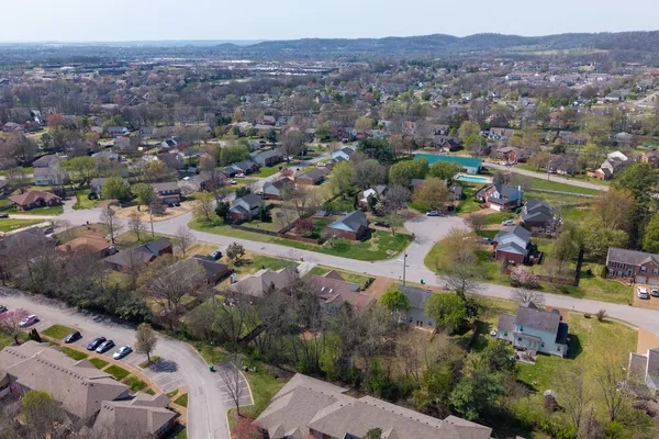an aerial view of a city