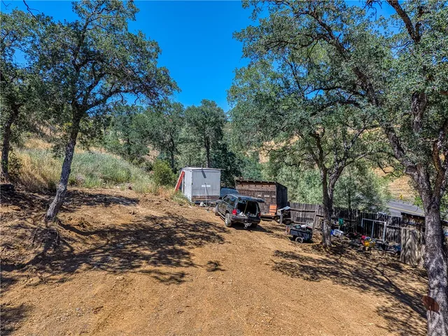 a view of a road with trees