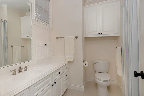 a bathroom with a sink a toilet and vanity