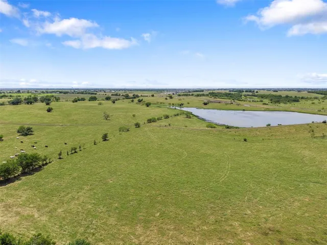 a view of a lake from a yard