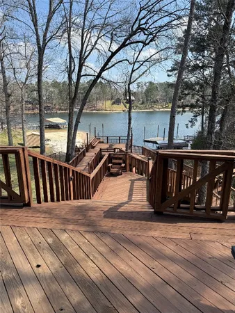 a view of a wooden deck