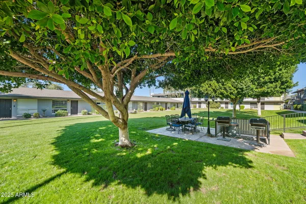 a living room with furniture a rug and a window