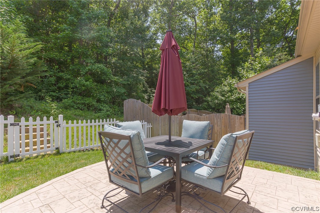 5841 Riverside Trail Richmond, VA 23225 - Photo 26 of 28 a view of a patio with a table and chairs