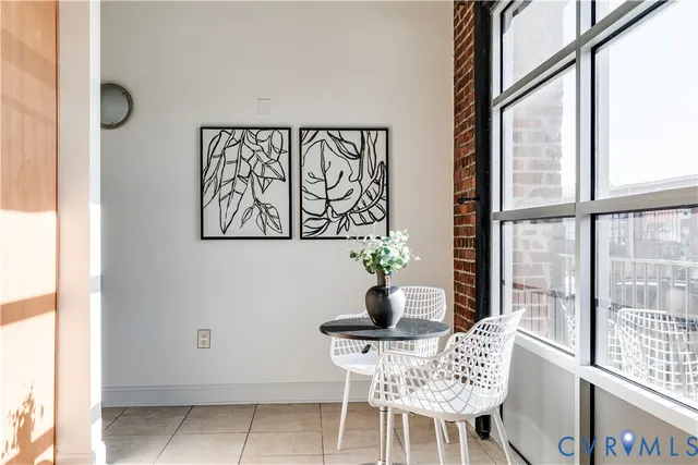 an empty room with windows