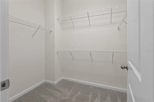 a view of a room with racks on the wall