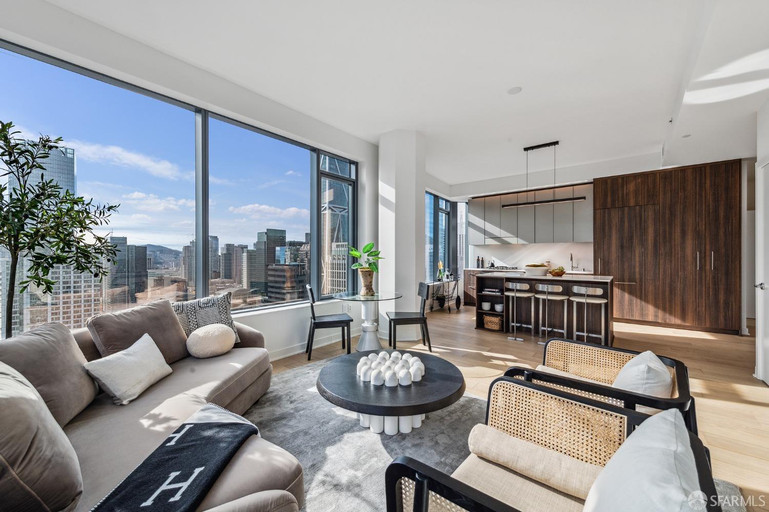 280 Spear Street, Unit 34C San Francisco, CA 94105 - Photo 1 of 47 a living room with furniture and a large window