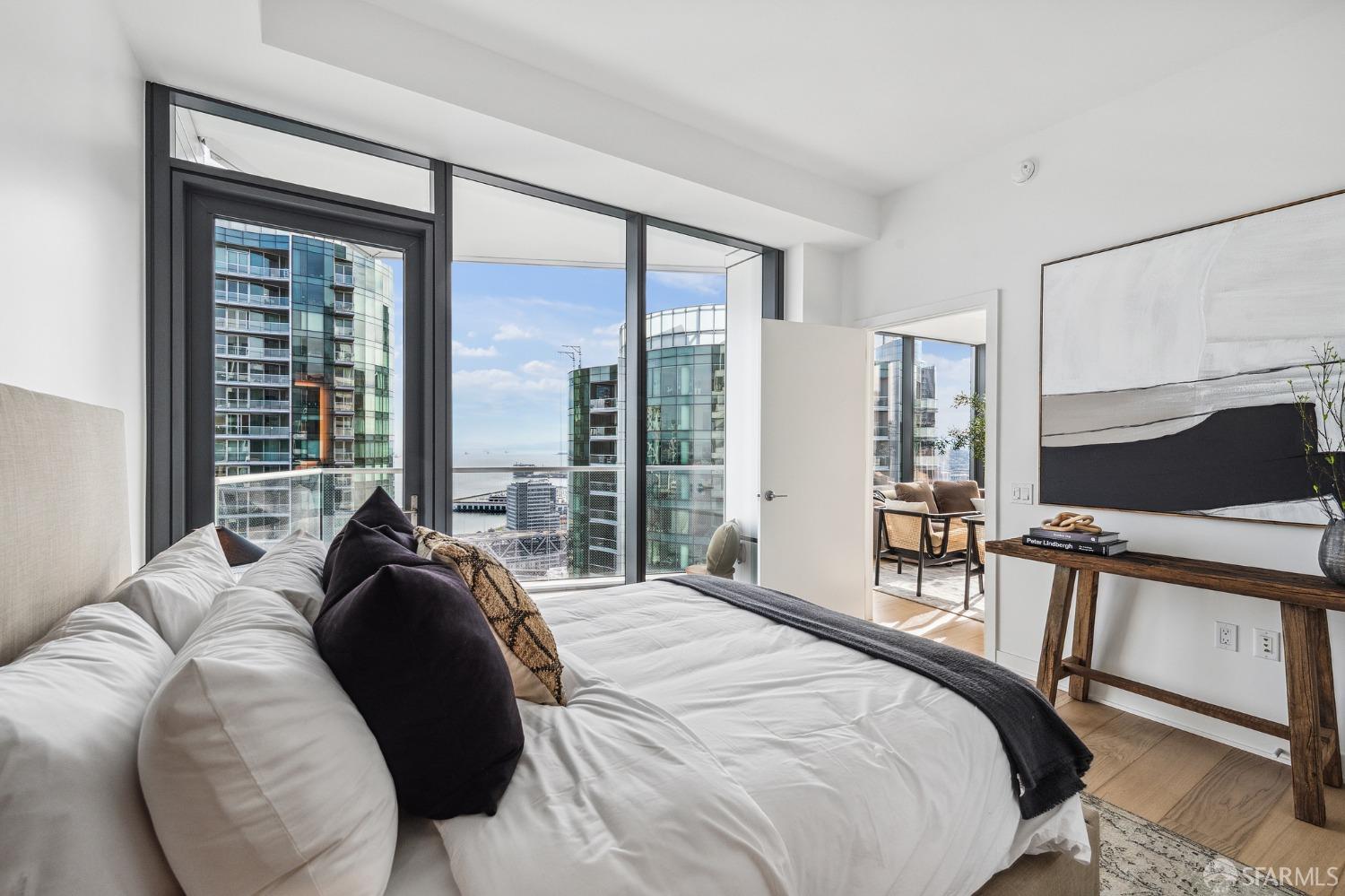 280 Spear Street, Unit 34C San Francisco, CA 94105 - Photo 23 of 47 a bed sitting in a bedroom next to a window