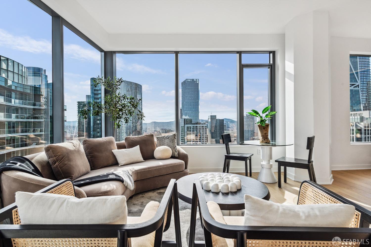 280 Spear Street, Unit 34C San Francisco, CA 94105 - Photo 5 of 47 a living room with furniture and a large window