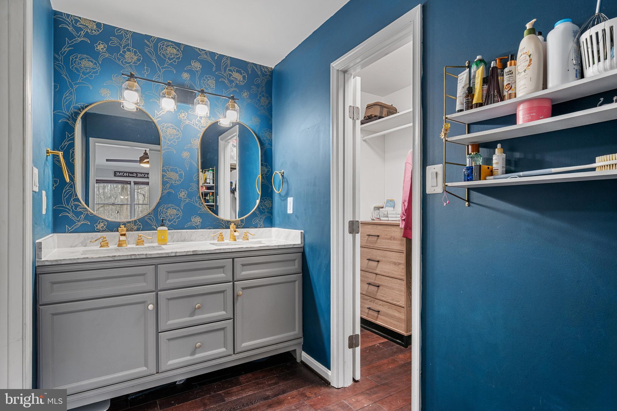 5918 Old Croom Station Road Upper Marlboro, MD 20772 - Photo 33 of 89 a bathroom with a sink a vanity and a mirror