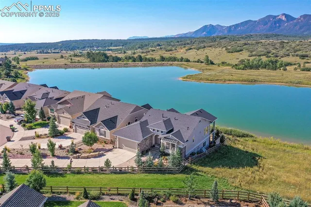 an aerial view of ocean residential house with outdoor space and river