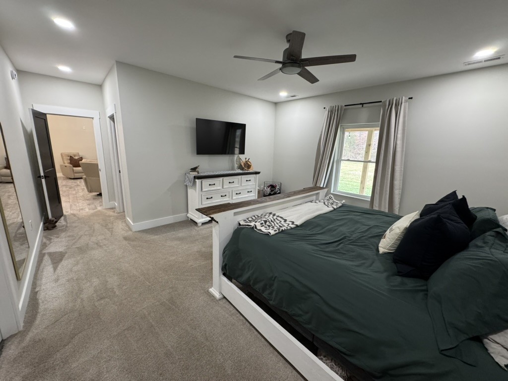 767 Potter Road Dickson, TN 37055 - Photo 14 of 30 a bedroom with a bed a flat screen tv and a couch