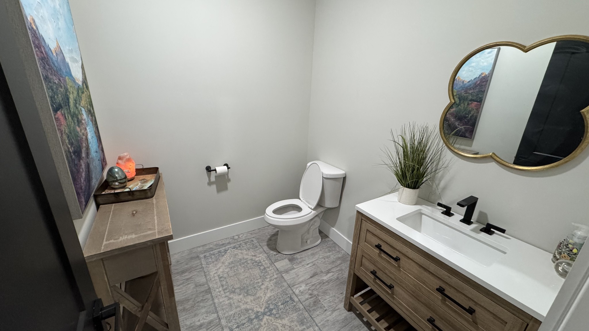 767 Potter Road Dickson, TN 37055 - Photo 27 of 30 a bathroom with a toilet a sink and mirror