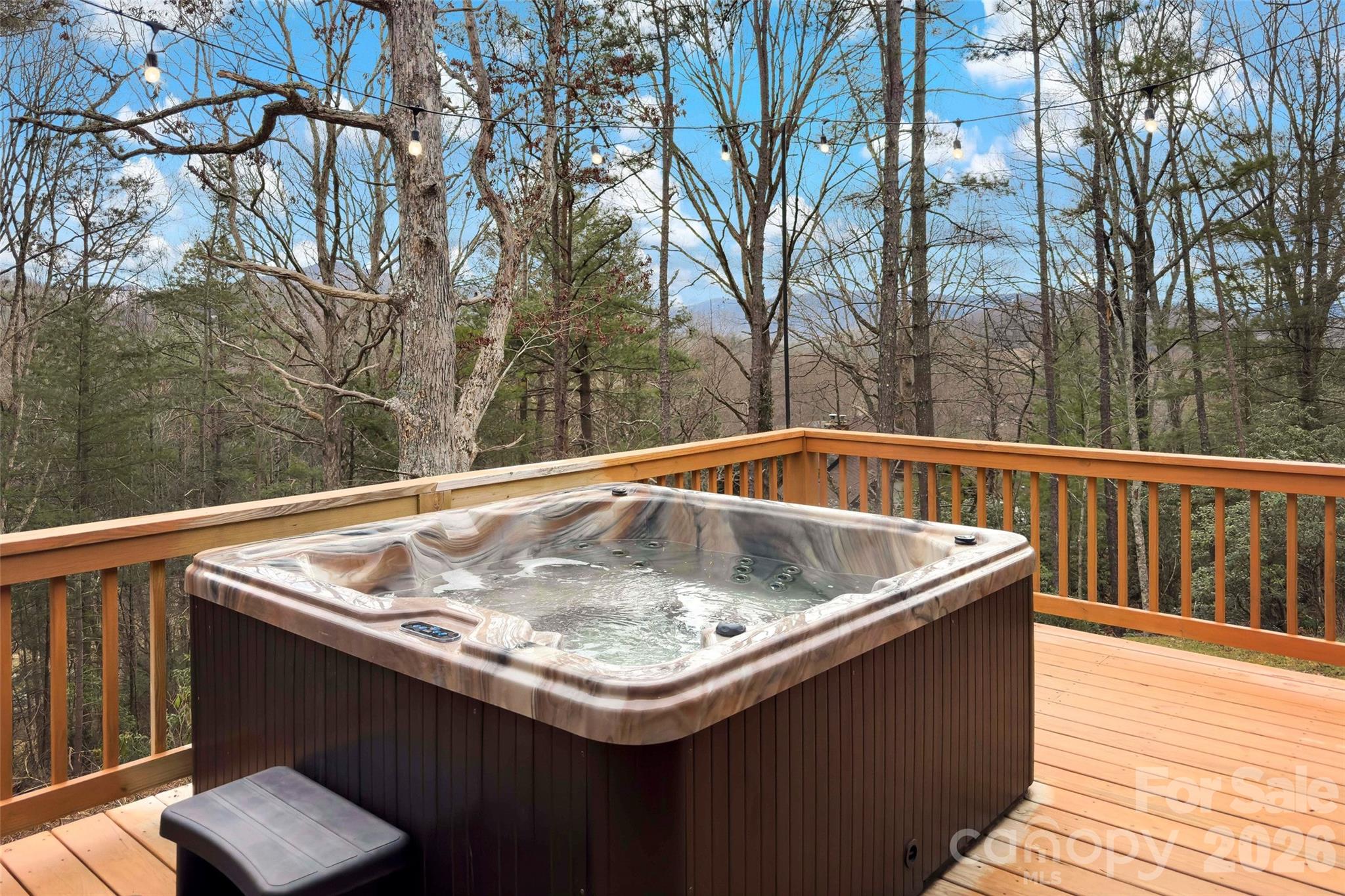67-69 Flat Top Mountain Road Fairview, NC 28730 - Photo 12 of 43 a view of roof deck with a yard and wooden fence
