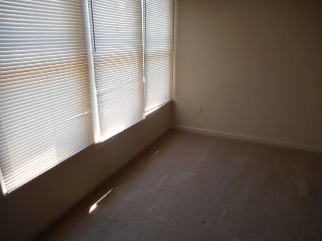 a view of a small space with a window