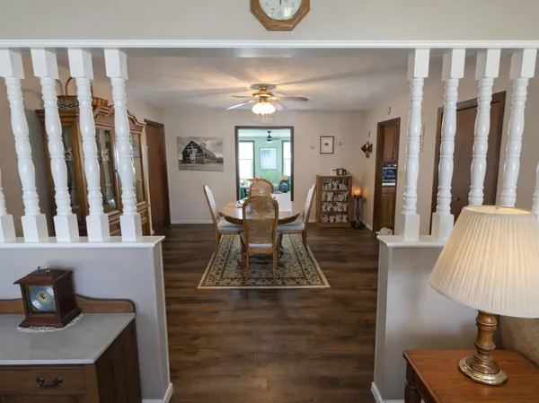 a living room with furniture