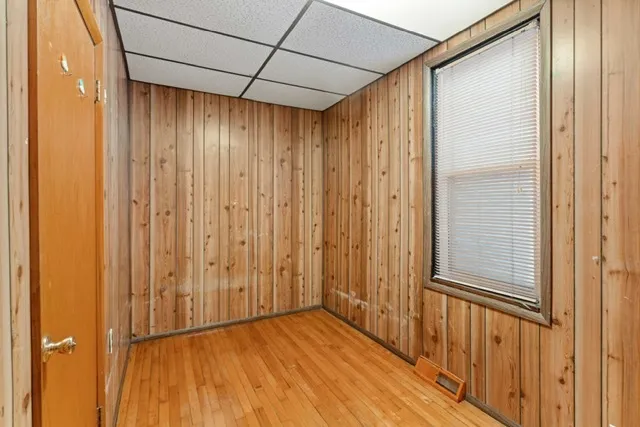 a view of a wooden door