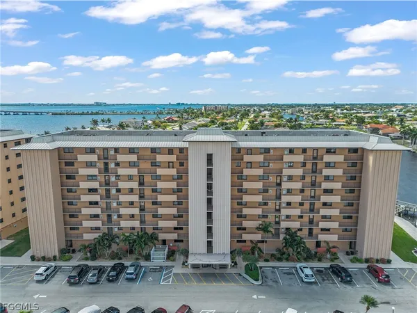 a view of a building with a street