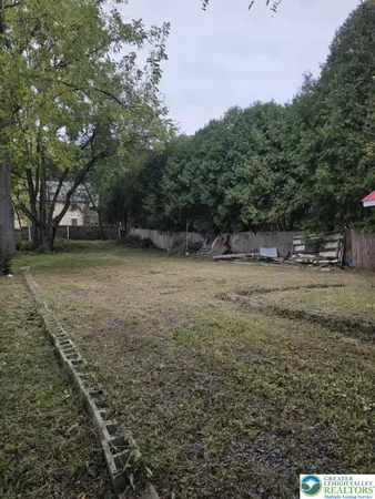 a view of a yard with trees