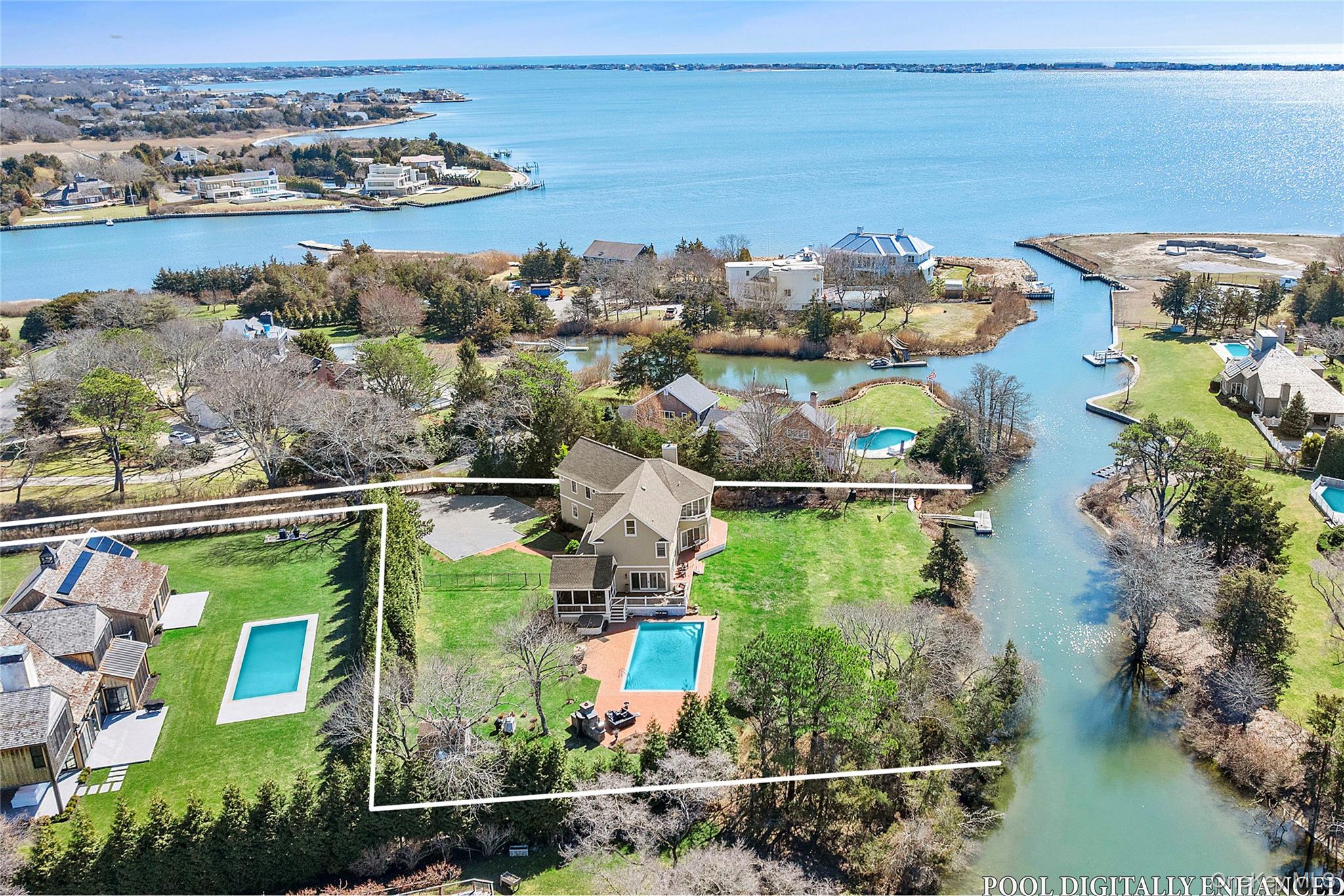 5 Woodcock Lane Remsenburg, NY 11960 - Photo 21 of 23 an aerial view of lake and residential houses with outdoor space