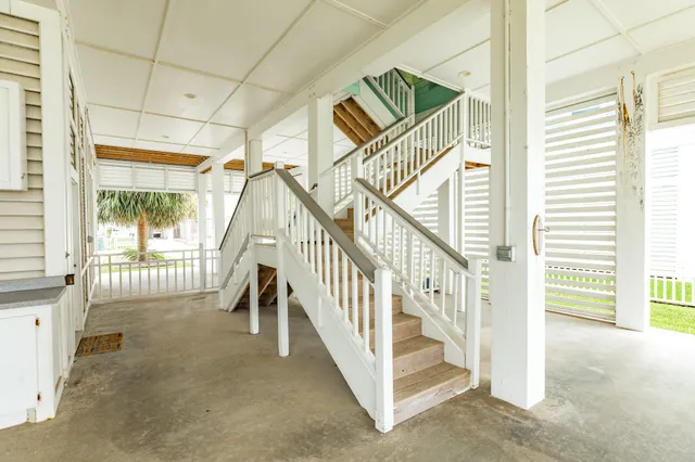a view of a swimming pool with an ocean view