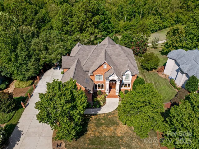 an aerial view of a house