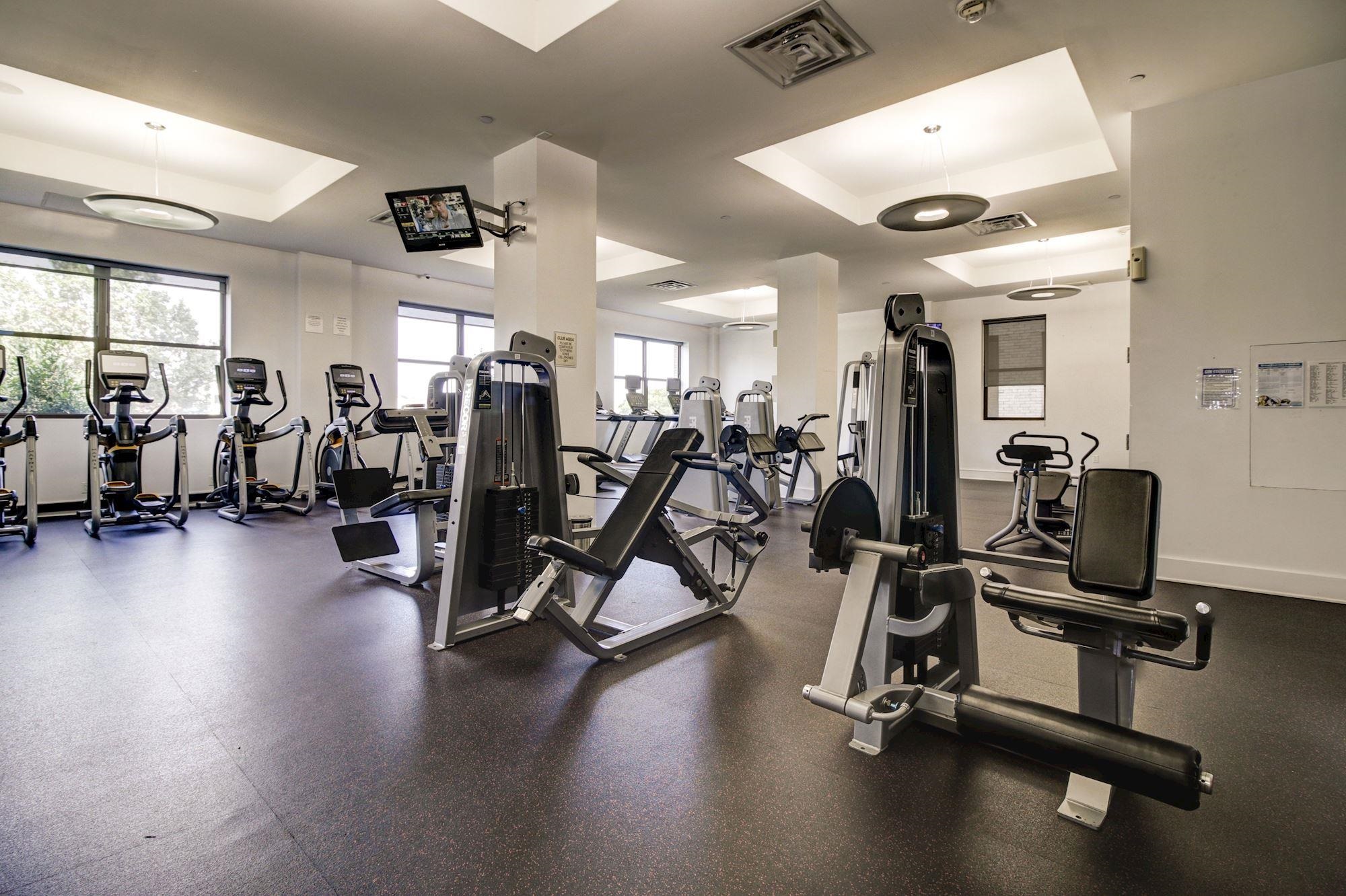 4 Beacon Way, Unit 301 Jersey City, NJ 07304 - Photo 21 of 26 a view of a room with gym equipment