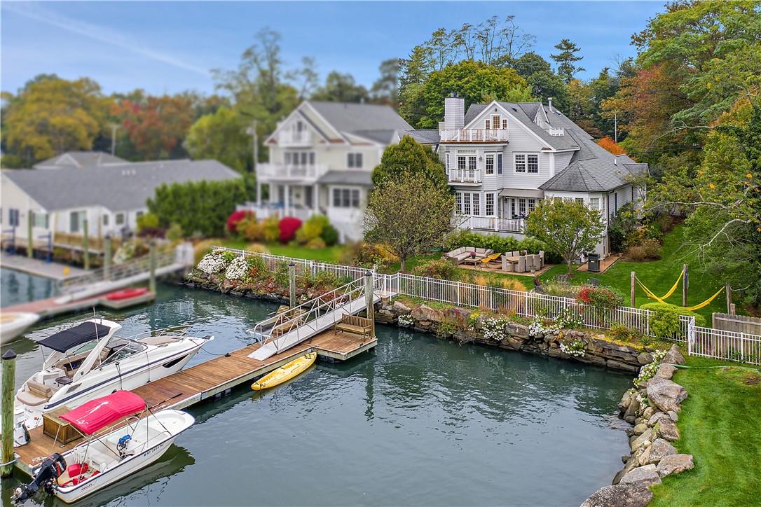 an aerial view of houses and roads