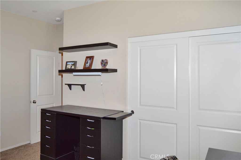 166 Fox Lane Calimesa, CA 92320 - Photo 57 of 76 4th Bedroom - Used as Office/Sewing Room - with Ceiling Fan and Cozy Carpet