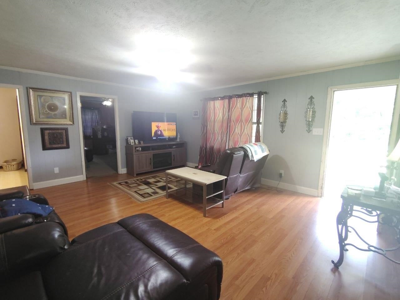 1475 Authur Byrd Road Pocahontas, TN 38061 - Photo 20 of 37 Spacious living area featuring wood-finish flooring, light-toned walls, white baseboards, and ample natural light from the window and doorway