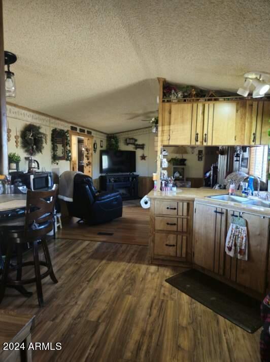 Kitchen View into Living