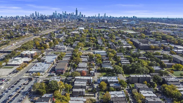 an aerial view of a city