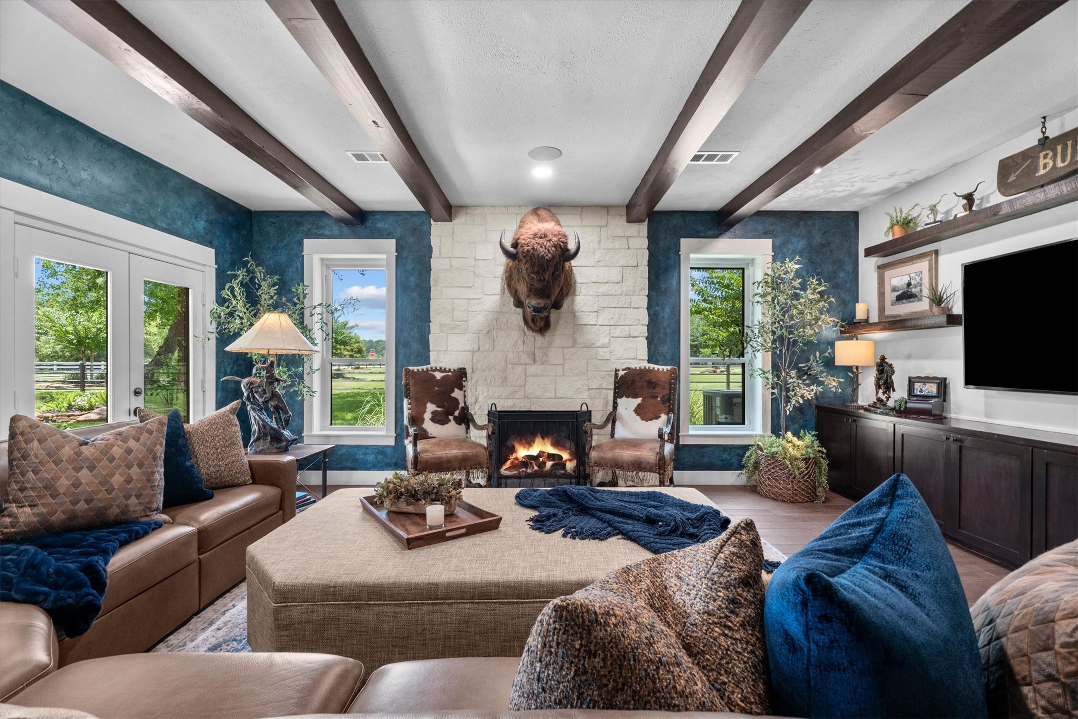 18003 Kitzman Road Cypress, TX 77429 - Photo 15 of 48 Family room with stone fireplace