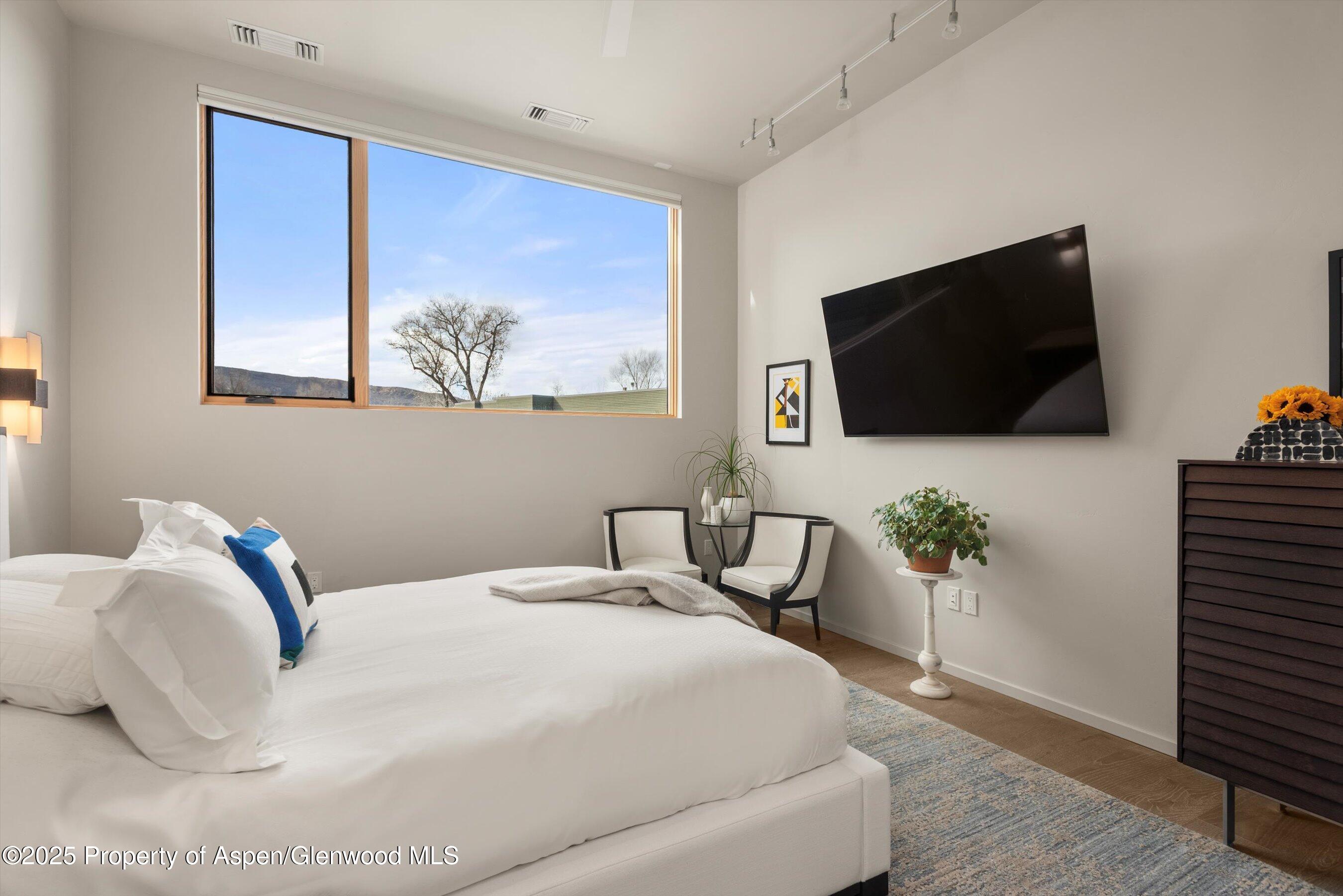 103 Willits Lane, Unit 204 Basalt, CO 81621 - Photo 12 of 24 a bedroom with a bed and a flat screen tv