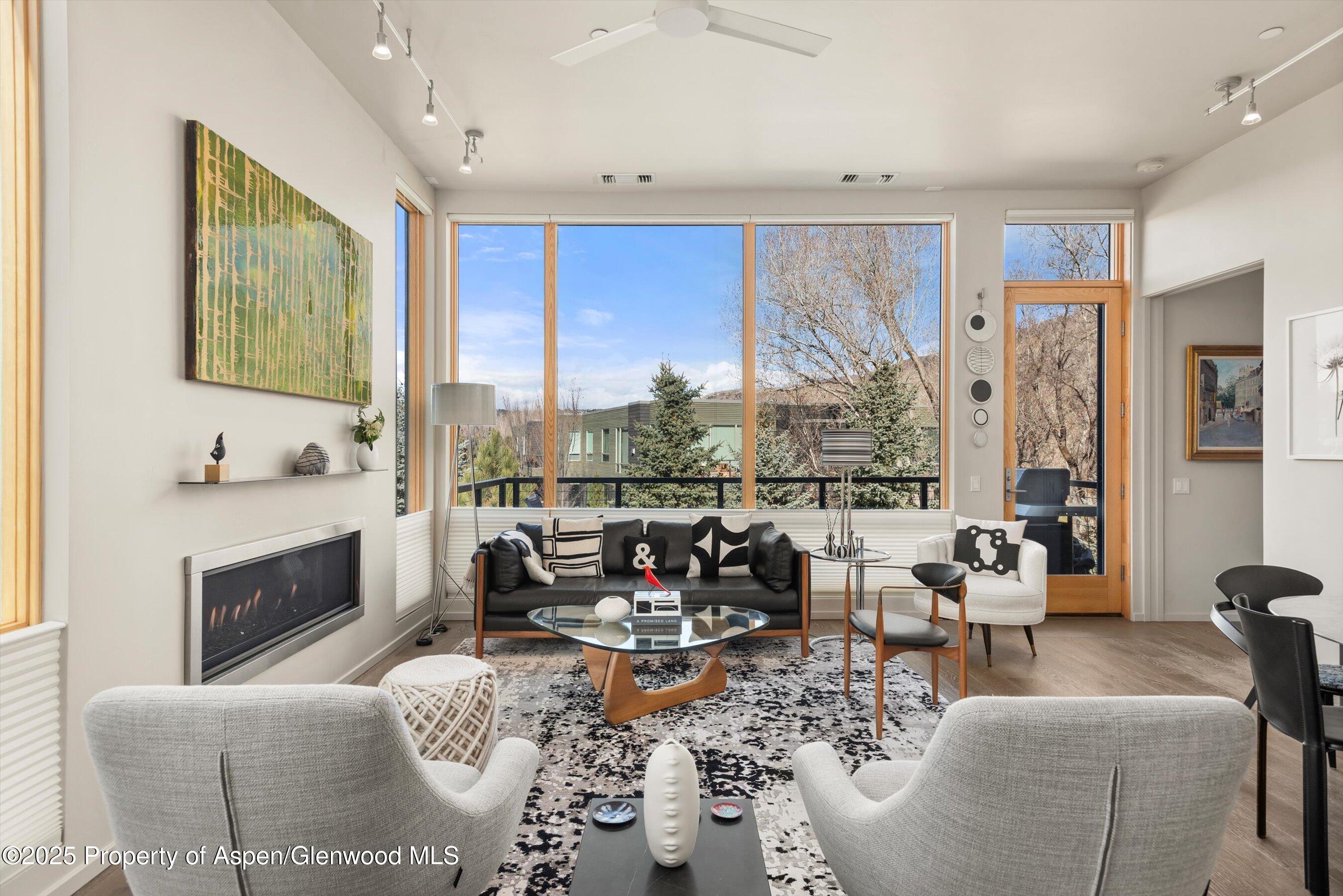 103 Willits Lane, Unit 204 Basalt, CO 81621 - Photo 3 of 24 a living room with furniture large window and outer view