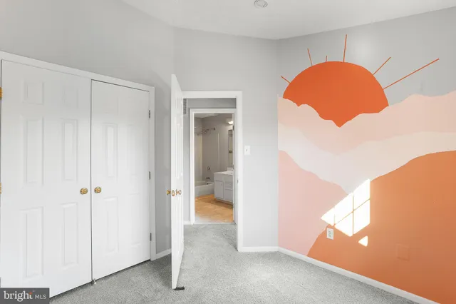 a view of a hallway with entryway