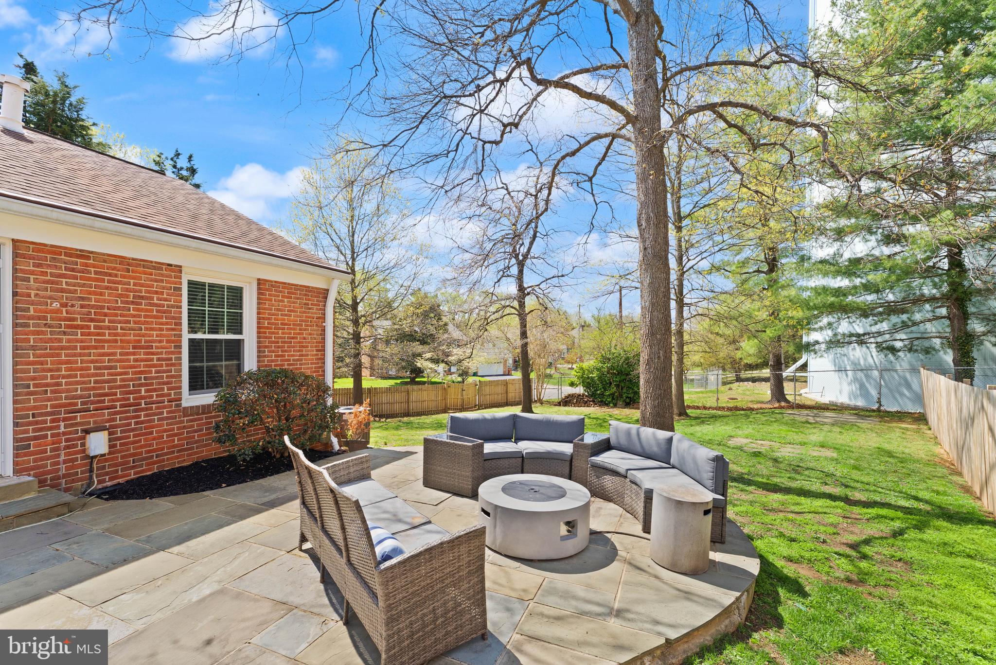 8501 Aqueduct Road Potomac, MD 20854 - Photo 45 of 54 a view of a patio with couches chairs and a fire pit