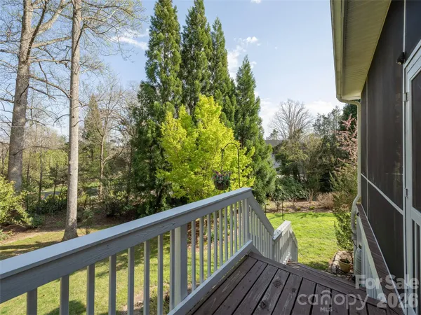 a view of balcony with mountain view