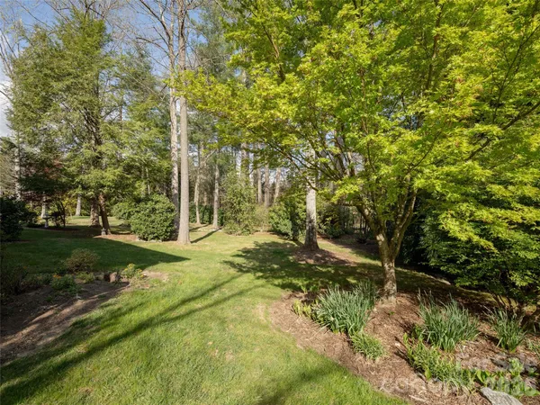 a backyard of a house with lots of green space