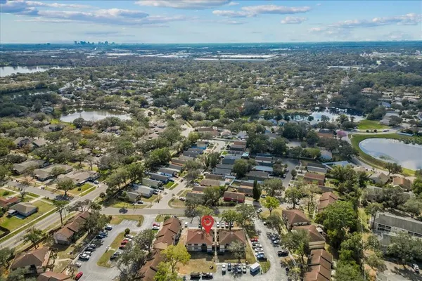 an aerial view of multiple house