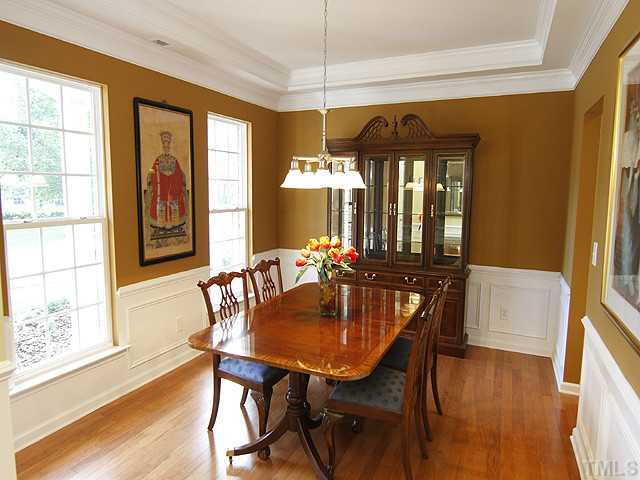 3805 Cathedral Bell Road Raleigh, NC 27614 - Photo 2 of 24 Look to your left as you enter and notice the upscale dining room with trey ceilng. Ample room for your formal furnishings and conviently located walkthrough to the kitchen.