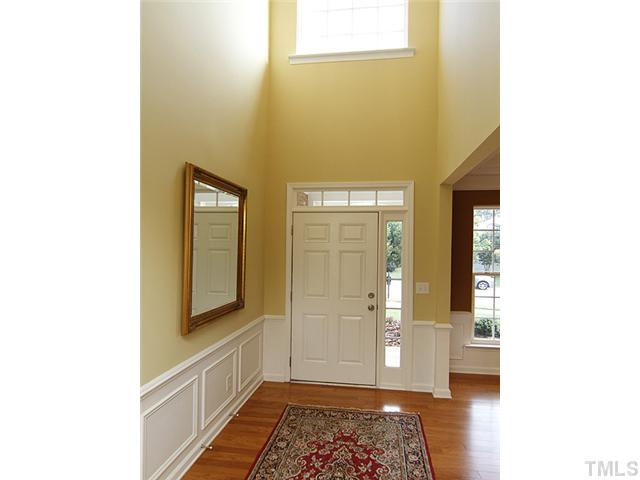 3805 Cathedral Bell Road Raleigh, NC 27614 - Photo 5 of 24 This soaring two story foyer is your first indication of the beauty you will encounter as you tour this home. Notice the upscale architectural features, gleaming hardwoods and a golf course view staight ahead of you through the back windows. Wow.
