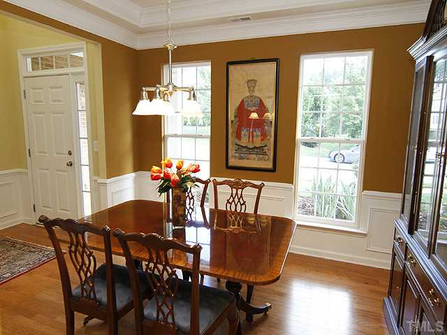 3805 Cathedral Bell Road Raleigh, NC 27614 - Photo 6 of 24 Here's your dining room view from your kitchen. Note the beautiful upgraded moldings, which you will find throughout this beautiful home.