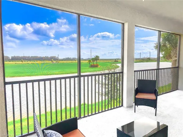 a balcony view with a garden space