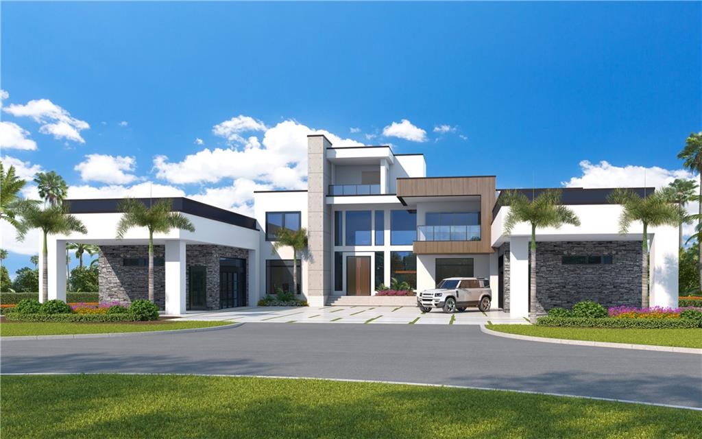 a view of a building with a yard