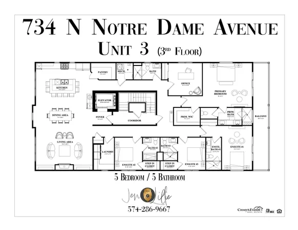 $949,000 | 734 North Notre Dame Avenue, Unit 1B, South Bend, IN 46617