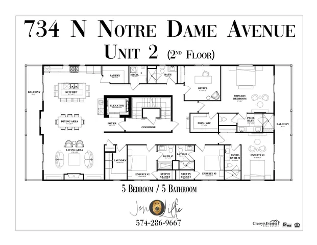$949,000 | 734 North Notre Dame Avenue, Unit 1B, South Bend, IN 46617