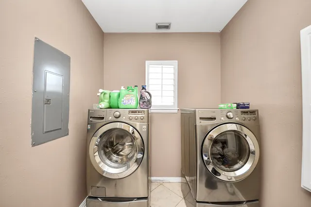 a view of backyard with seating space