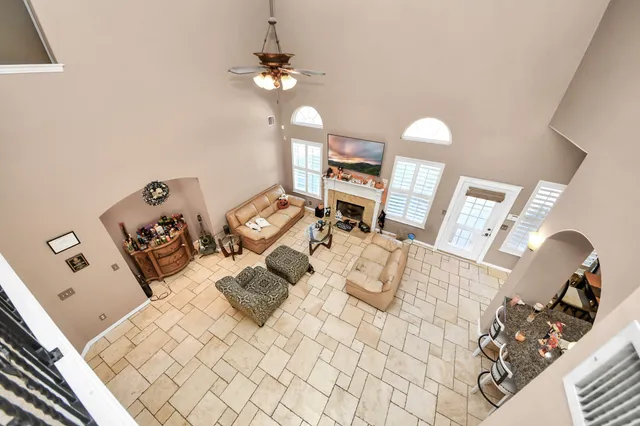 a living room with furniture